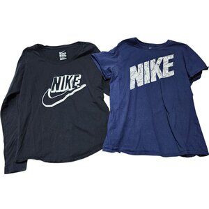 Nike Womens Athletic Cut T-Shirts Bundle pf 2‎ Size L  Navy & Black